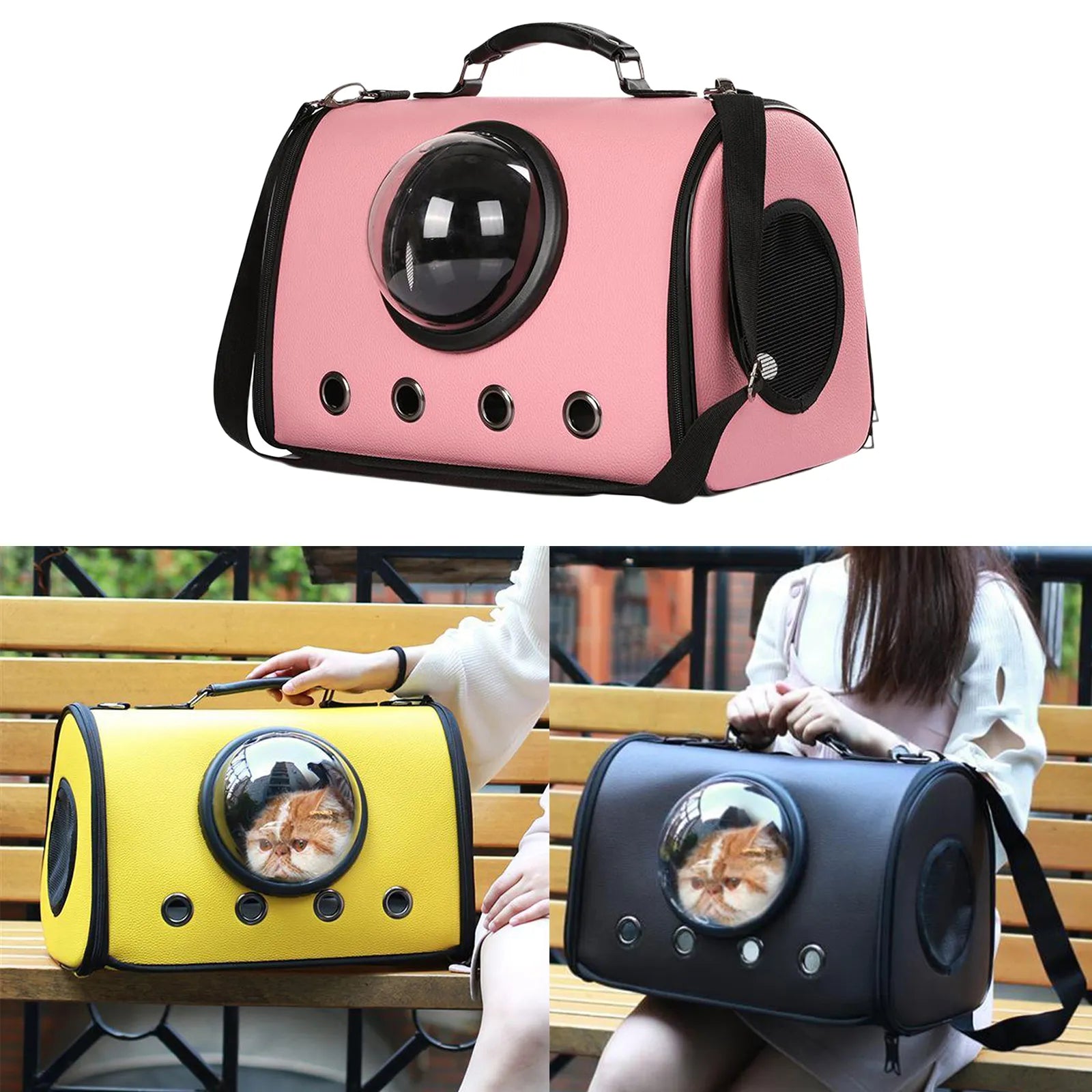 Fluffy Finds Space Capsule Pet Carrier Bag — Stylish Travel Bag for Cats & Small Dogs