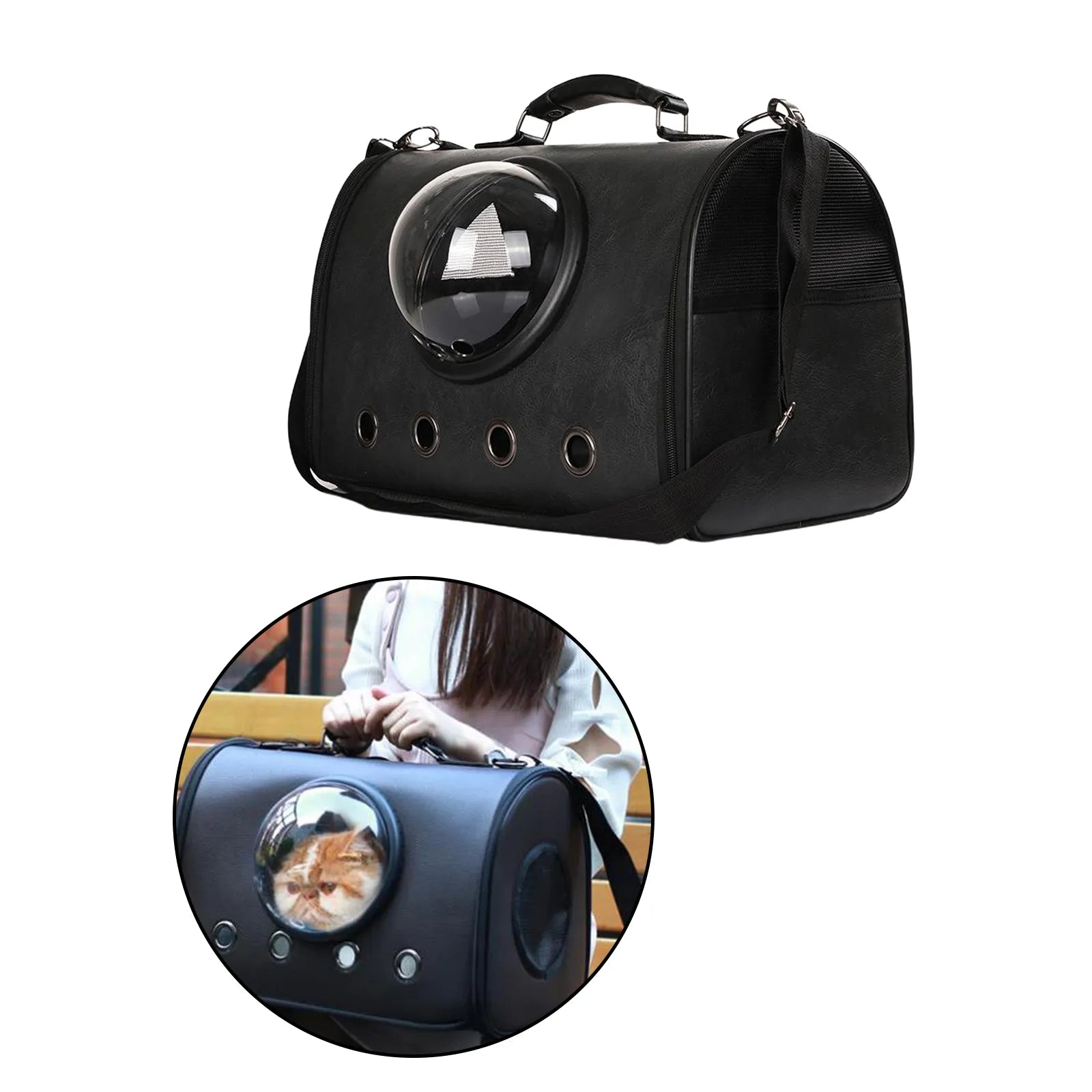 Fluffy Finds Space Capsule Pet Carrier Bag — Stylish Travel Bag for Cats & Small Dogs
