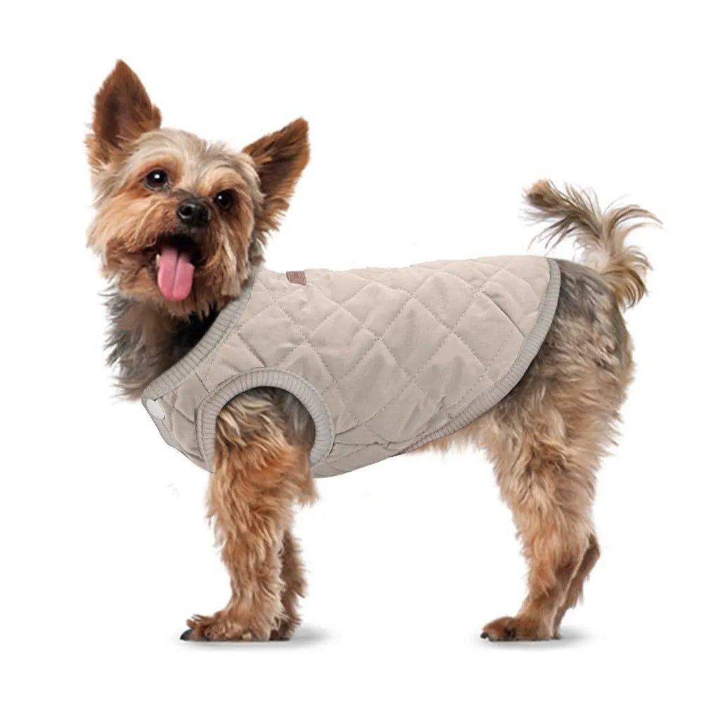 Fluffy Finds Quilted Dog Vest Jacket — Warm Cotton Coat for Small & Medium Dogs