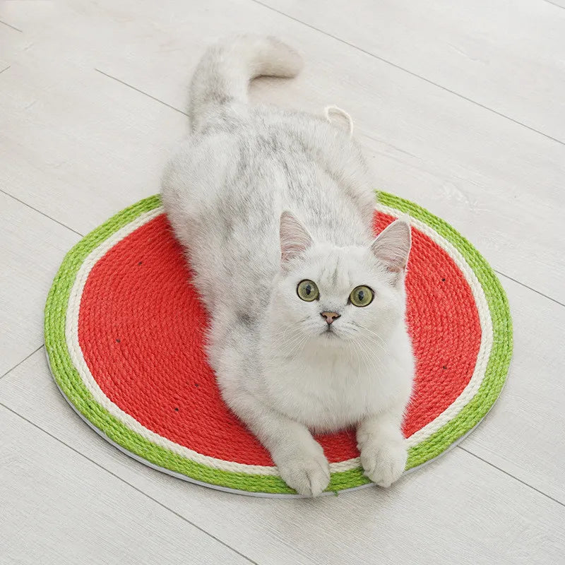 Fluffy Finds Watermelon Cat Scratch Pad — Wall Mounted Sisal Scratching Board
