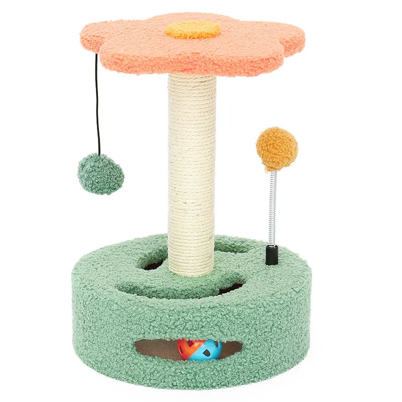 Fluffy Finds Flower Cat Scratching Tower