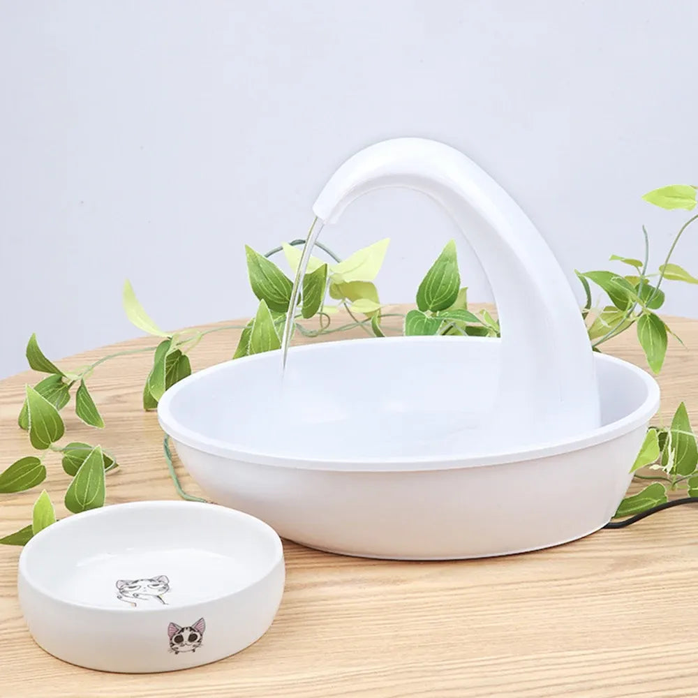 Fluffy Finds Swan Pet Drinking Fountain — Silent USB Electric Water Fountain for Cats & Dogs