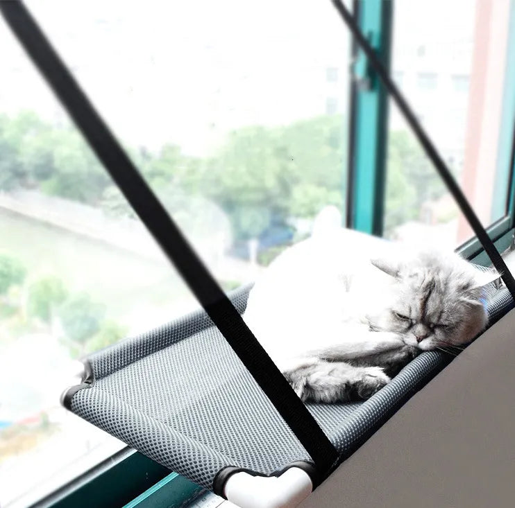 Fluffy Finds Cat Window Hammock — Suction Cup Wall Mounted Cat Perch