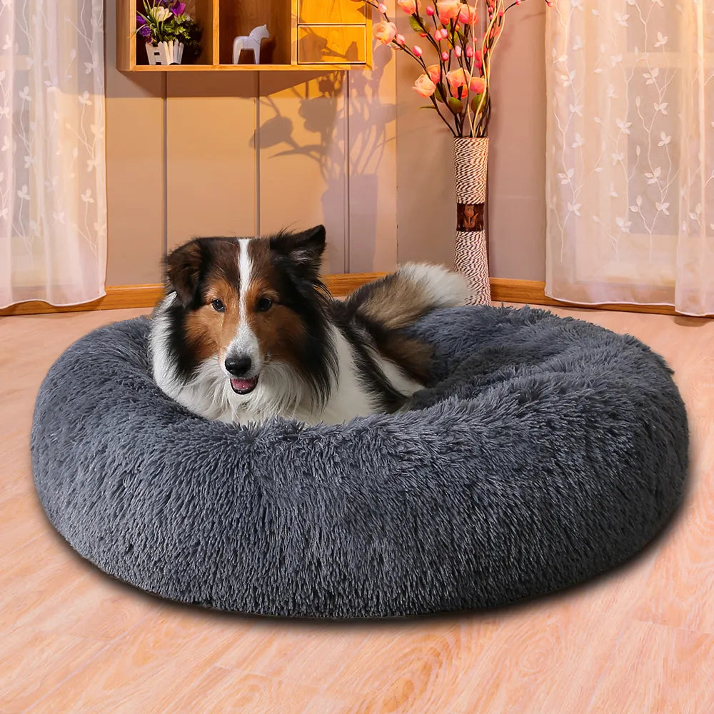 Fluffy Finds Calming Donut Pet Bed — Cozy Plush Bed for Dogs & Cats