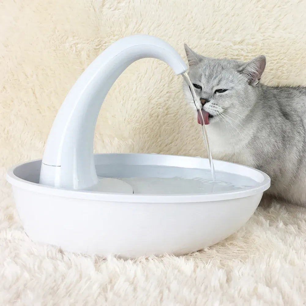 Fluffy Finds Swan Pet Drinking Fountain — Silent USB Electric Water Fountain for Cats & Dogs