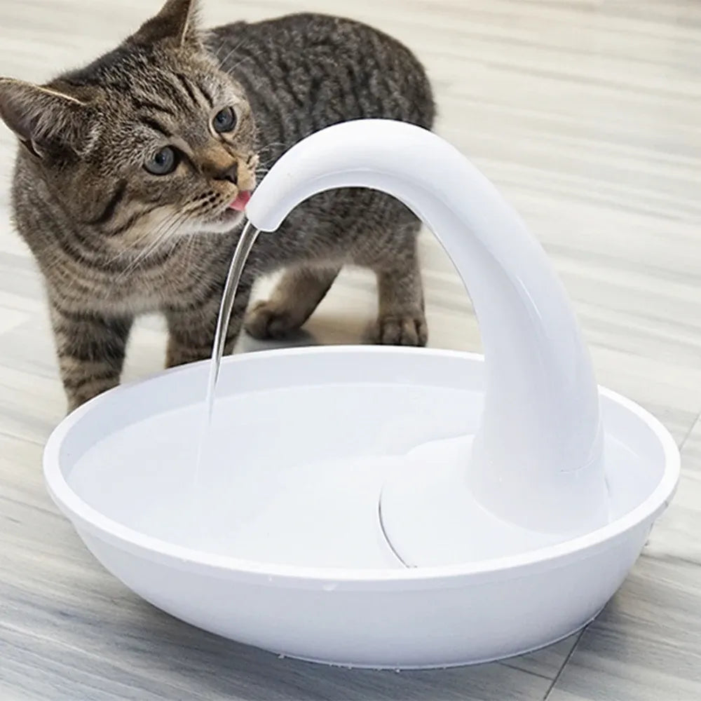 Fluffy Finds Swan Pet Drinking Fountain — Silent USB Electric Water Fountain for Cats & Dogs