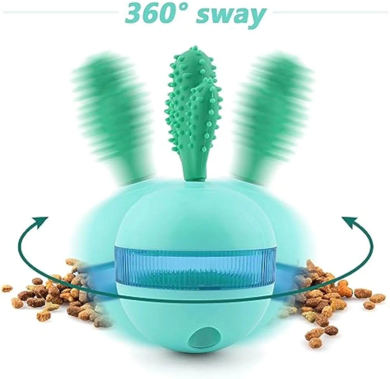 Fluffy Finds Interactive Dog Treat Dispenser & Dental Chew Toy — 360° Tumbler Ball